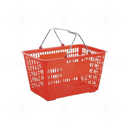 塑料購物籃（鐵提手紅色）