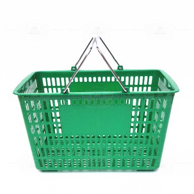 塑料購物籃（鐵提手綠色）