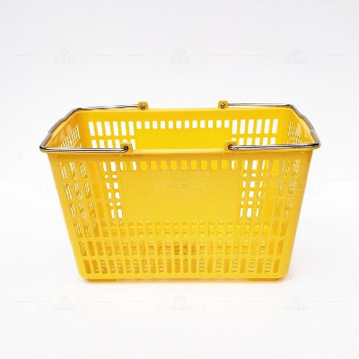 塑料購物籃（鐵提手黃色）